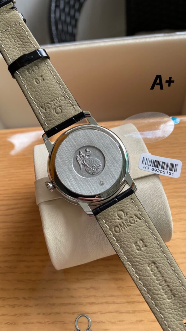 OMEGA De Ville Prestige 39.5mm SS A+ Factory 1:1 Best Edition Black Diamond-shaped Dial Silver Markers on Black Leather Strap A2500 - Best Replica Watches Store For Sale!