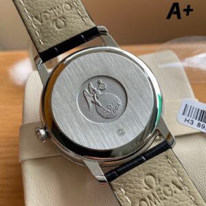 OMEGA De Ville Prestige 39.5mm SS A+ Factory 1:1 Best Edition Black Diamond-shaped Dial Silver Markers on Black Leather Strap A2500 - Best Replica Watches Store For Sale!
