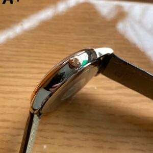 OMEGA De Ville Prestige 39.5mm RG/SS A+ Factory 1:1 Best Edition White Granular Dial RG Markers on Black Leather Strap A2500 - Best Replica Watches Store For Sale!