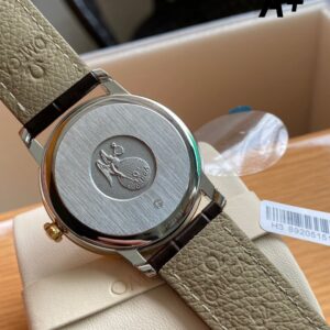 OMEGA De Ville Prestige 39.5mm YG/SS A+ Factory 1:1 Best Edition Green Granular Dial YG Markers on Black Leather Strap A2500 - Best Replica Watches Store For Sale!