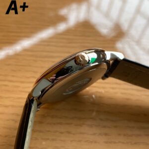 OMEGA De Ville Prestige 39.5mm RG/SS A+ Factory 1:1 Best Edition Blue Granular Dial RG Markers on Black Leather Strap A2500 - Best Replica Watches Store For Sale!