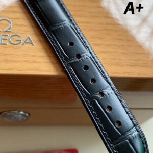 OMEGA De Ville Prestige 39.5mm RG/SS A+ Factory 1:1 Best Edition Blue Granular Dial RG Markers on Black Leather Strap A2500 - Best Replica Watches Store For Sale!