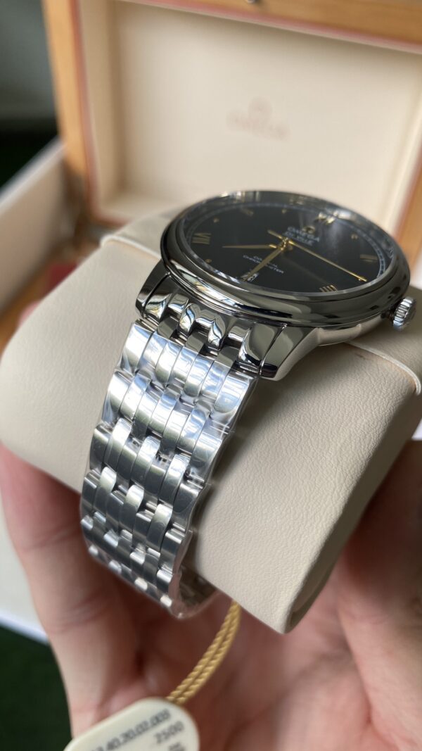 OMEGA De Ville Prestige 39.5mm SS A+ Factory 1:1 Best Edition Black Granular Dial Silver Markers on Stainless Steel Strap A2500 - Best Replica Watches Store For Sale!