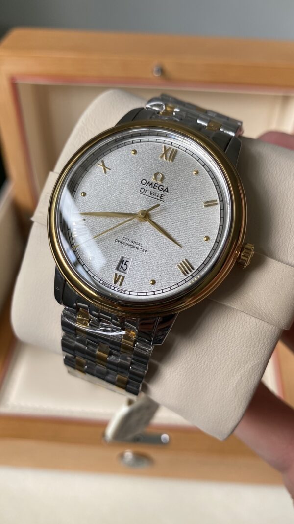 OMEGA De Ville Prestige 39.5mm A+ Factory 1:1 Best Edition White Granular Dial RG Markers - Best Replica Watches Store For Sale!