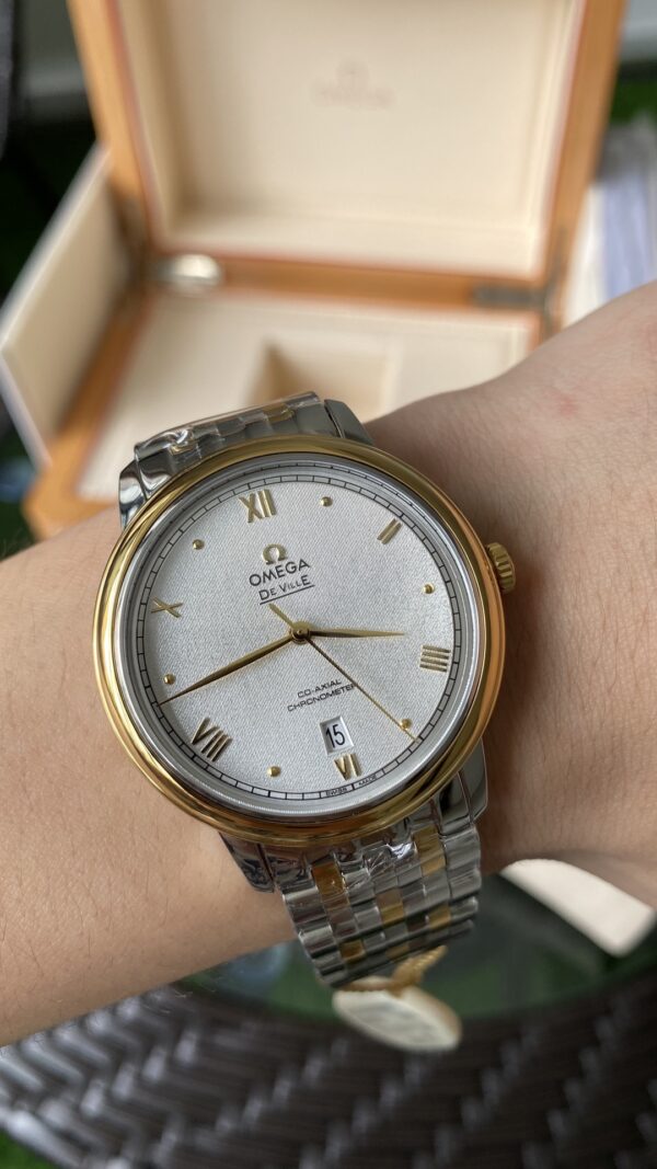 OMEGA De Ville Prestige 39.5mm A+ Factory 1:1 Best Edition White Granular Dial RG Markers - Best Replica Watches Store For Sale!