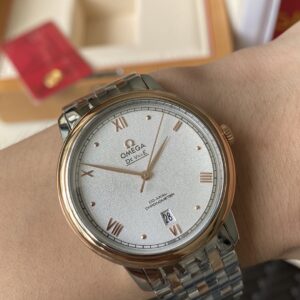 OMEGA De Ville Prestige 39.5mm YG/SS A+ Factory 1:1 Best Edition White Granular Dial YG Markers on Stainless Steel Strap A2500 - Best Replica Watches Store For Sale!