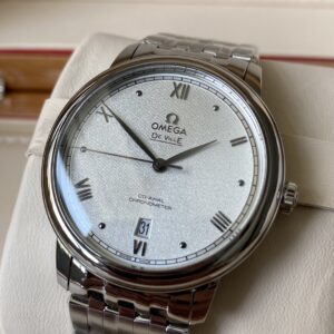 OMEGA De Ville Prestige 39.5mm SS A+ Factory 1:1 Best Edition White Granular Dial Silver Markers on Stainless Steel Strap A2500 - Best Replica Watches Store For Sale!