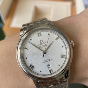 OMEGA De Ville Prestige 39.5mm SS A+ Factory 1:1 Best Edition White Granular Dial Silver Markers on Stainless Steel Strap A2500 - Best Replica Watches Store For Sale!