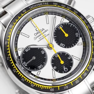 OMEGA Speedmaster Racing Master SS HKF Factory 1:1 Best Edition White/Black Dial on SS Bracelet A7750 - Best Replica Watches Store For Sale!