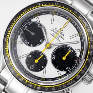 OMEGA Speedmaster Racing Master SS HKF Factory 1:1 Best Edition White/Black Dial on SS Bracelet A7750 - Best Replica Watches Store For Sale!