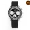 OMEGA Speedmaster Racing Master SS HKF Factory 1:1 Best Edition Black/White Dial on Black Rubber Strap A7750 - Best Replica Watches Store For Sale!
