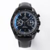 OMEGA Speedmaster Dark Side of the Moon Real Ceramic OM Factory 1:1 Best Edition on Black leather Strap A9300 - Best Replica Watches Store For Sale!