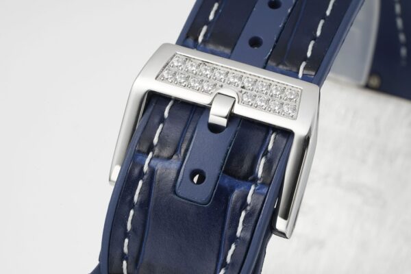 Franck MullerFranck Muller Vanguard V45 SS ABF Factory Best Edition Blue Full Diamonds Dial on Blue Leather Strap A2824 - Best Replica Watches Store For Sale!