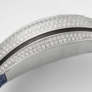 Franck MullerFranck Muller Vanguard V45 SS ABF Factory Best Edition Blue Full Diamonds Dial on Blue Leather Strap A2824 - Best Replica Watches Store For Sale!