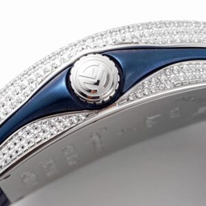 Franck Muller Vanguard V45 SS OXF ABF Factory Best Edition Blue Textured Dial White Markers on Blue Gummy Strap A2824 - Best Replica Watches Store For Sale!
