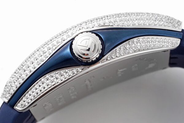 Franck Muller Vanguard V45 SS OXF ABF Factory Best Edition Blue Textured Dial White Markers on Blue Gummy Strap A2824 - Best Replica Watches Store For Sale!