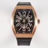 Franck Muller Franck Muller Vanguard V45 RG ABF Factory Best Edition Black Dial With White Numeral Markers on Black Leather Strap A2824 - Best Replica Watches Store For Sale!