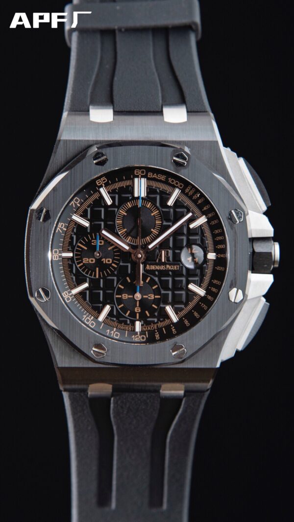 AP Royal Oak Offshore 44mm Black Ceramic APF Factory 1:1 Best Edition Black Dial on Rubber Strap A3126 - Best Replica Watches Store For Sale!