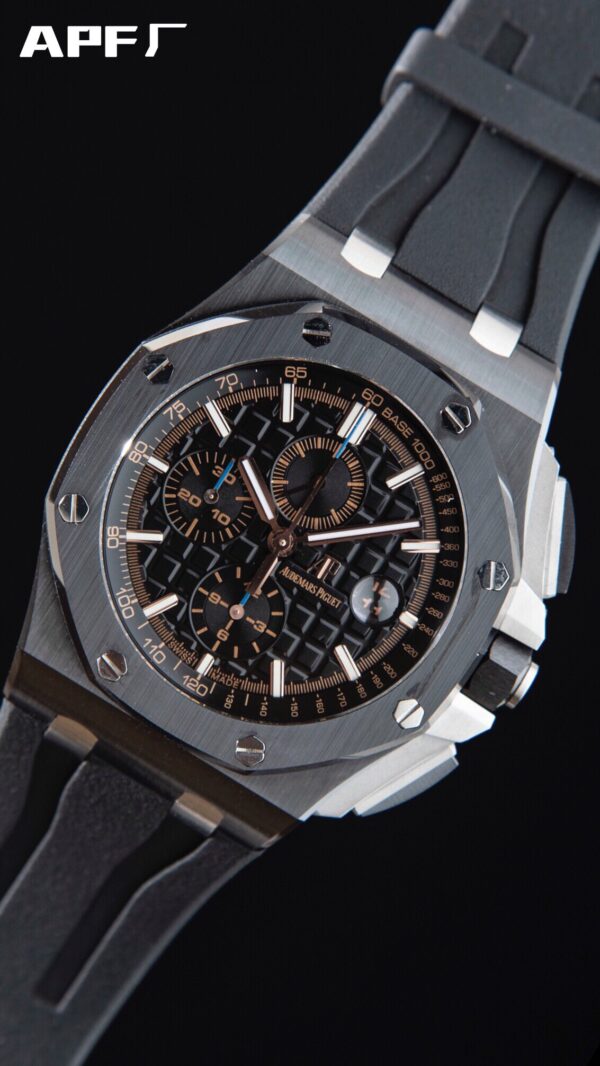 AP Royal Oak Offshore 44mm Black Ceramic APF Factory 1:1 Best Edition Black Dial on Rubber Strap A3126 - Best Replica Watches Store For Sale!