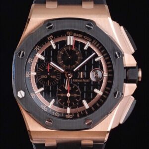 AP Royal Oak Offshore 44mm RG Ceramic Bezel APF Factory 1:1 Best Edition Black Dial on Rubber Strap A3126 - Best Replica Watches Store For Sale!