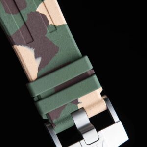 AP Royal Oak Offshore 44mm SS Green Ceramic Bezel APF Factory 1:1 Best Edition Green/Silver Dial on Camo Rubber Strap A7750 - Best Replica Watches Store For Sale!
