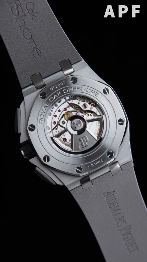 AP Royal Oak Offshore 44mm SS Black Ceramic Bezel APF Factory 1:1 Best Edition Gray/Blue Dial on Gray Rubber Strap A3126 - Best Replica Watches Store For Sale!