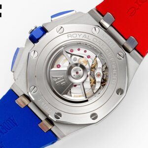 AP Royal Oak Offshore 44mm Blue Ceramic Bezel APF Factory 1:1 Best Edition Blue/Red Dial on Blue/Red Rubber Strap A3126 - Best Replica Watches Store For Sale!