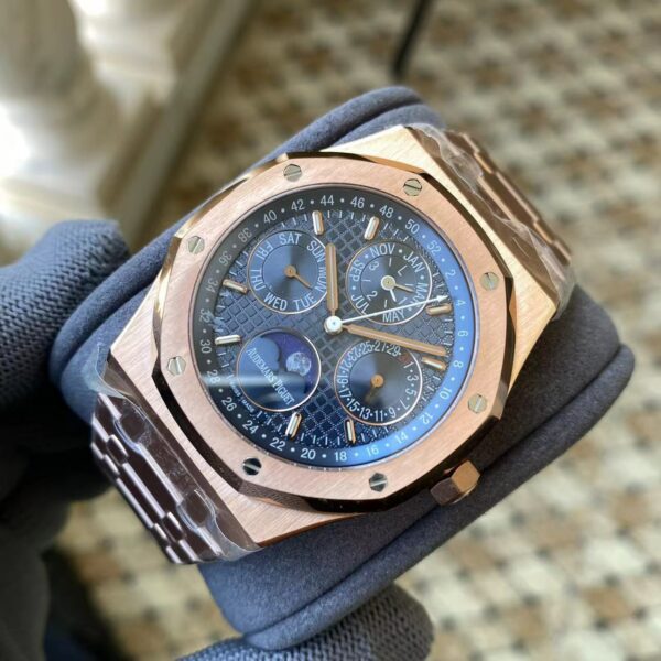 AP Royal Oak 41mm Complicated 26574 RG APS Factory 1:1 Best Edition Blue Dial - Best Replica Watches Store For Sale!
