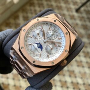 AP Royal Oak 41mm Complicated 26574OR RG APSF1:1 Best Edition Silver Dial on RG Bracelet A5134 (CHS) - Best Replica Watches Store For Sale!