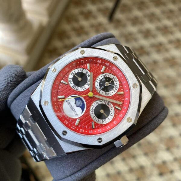 AP Royal Oak 41mm Complicated 26574 SS APS Factory 1:1 Best Edition Red/Black Dial on SS Bracelet A5134 (CHS) - Best Replica Watches Store For Sale!