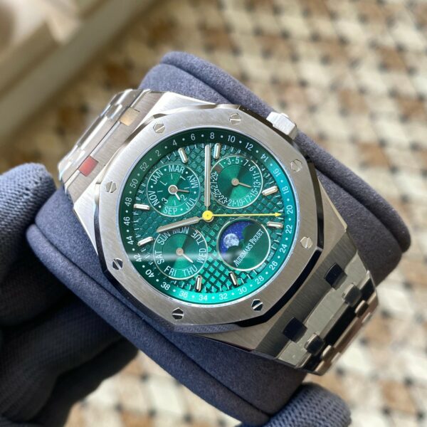 AP Royal Oak 41mm Complicated 26606ST SS APS Factory 1:1 Best Edition Green Dial on SS Bracelet A5134 (CHS) - Best Replica Watches Store For Sale!