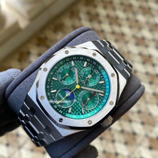 AP Royal Oak 41mm Complicated 26606ST SS APS Factory 1:1 Best Edition Green Dial on SS Bracelet A5134 (CHS) - Best Replica Watches Store For Sale!