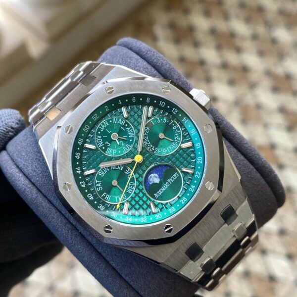 AP Royal Oak 41mm Complicated 26606ST SS APS Factory 1:1 Best Edition Green Dial on SS Bracelet A5134 (CHS) - Best Replica Watches Store For Sale!