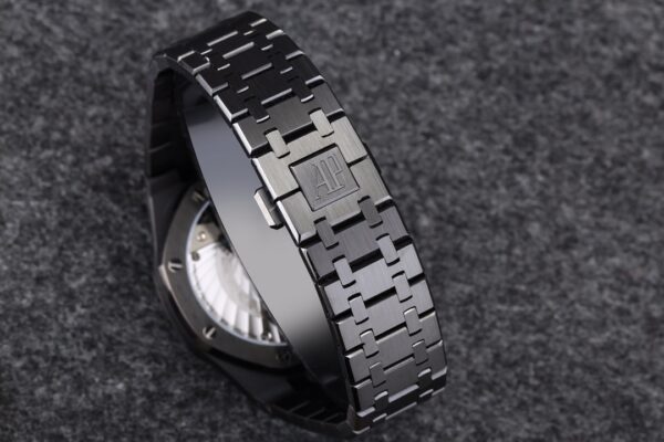 AP Royal Oak PVD Tourbillon R8 Factory Best Edition Black Sunburst Tapisserie Dial  V3 - Best Replica Watches Store For Sale!