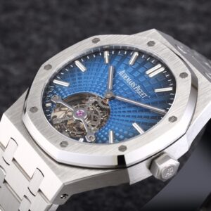 AP Royal Oak Tourbillon R8 Factory Blue Sunburst Tapisserie Dial V3 - Best Replica Watches Store For Sale!