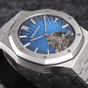 AP Royal Oak Tourbillon R8 Factory Blue Sunburst Tapisserie Dial V3 - Best Replica Watches Store For Sale!