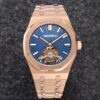 AP Royal Oak 2018 SIHH RG Tourbillon R8 Factory Blue Tapisserie Dial on RG Bracelet V3 - Best Replica Watches Store For Sale!