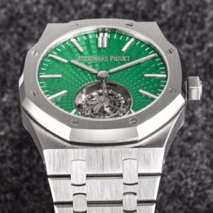 AP Royal Oak Tourbillon R8 Factory Green Sunburst Tapisserie Dial V3 - Best Replica Watches Store For Sale!