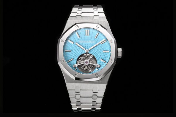 AP AP Royal Oak 2018 SIHH SS Tourbillon R8 Factory Tiffany Sunburst Tapisserie Dial on SS Bracelet V3 - Best Replica Watches Store For Sale!