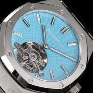AP AP Royal Oak 2018 SIHH SS Tourbillon R8 Factory Tiffany Sunburst Tapisserie Dial on SS Bracelet V3 - Best Replica Watches Store For Sale!