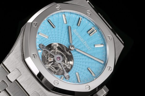 AP AP Royal Oak 2018 SIHH SS Tourbillon R8 Factory Tiffany Sunburst Tapisserie Dial on SS Bracelet V3 - Best Replica Watches Store For Sale!