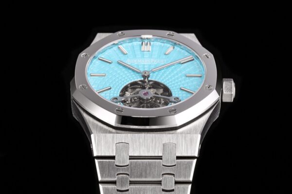 AP AP Royal Oak 2018 SIHH SS Tourbillon R8 Factory Tiffany Sunburst Tapisserie Dial on SS Bracelet V3 - Best Replica Watches Store For Sale!