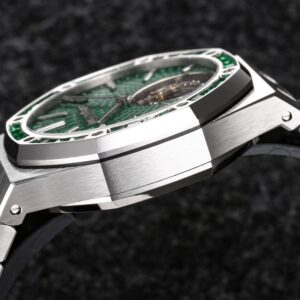 AP Royal Oak 2018 SIHH SS Tourbillon R8 Factory Diamond Bezel Green Sunburst Tapisserie Dial on SS Bracelet V3 - Best Replica Watches Store For Sale!
