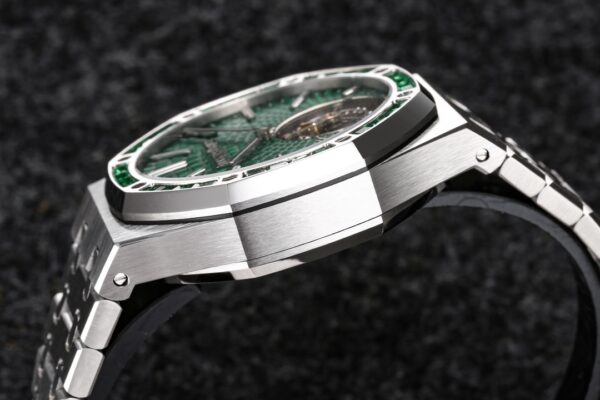 AP Royal Oak 2018 SIHH SS Tourbillon R8 Factory Diamond Bezel Green Sunburst Tapisserie Dial on SS Bracelet V3 - Best Replica Watches Store For Sale!