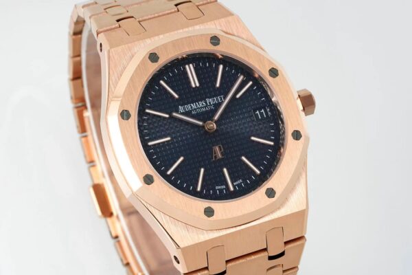 AP Royal Oak 39mm 15202 RG IPF Factory 1:1 Best Edition Blue Textured Dial - Best Replica Watches Store For Sale!