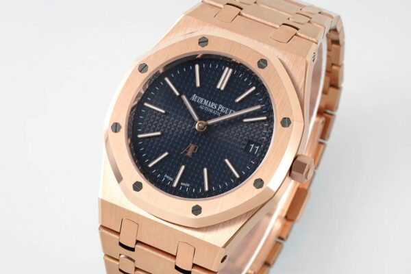 AP Royal Oak 39mm 15202 RG IPF Factory 1:1 Best Edition Blue Textured Dial - Best Replica Watches Store For Sale!