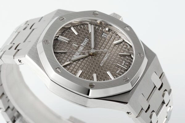 AP Royal Oak 41mm 15400 SS  ZF Factory 1:1 Best Edition Gray Textured Dial on SS Bracelet V2 SA3120 Super Clone - Best Replica Watches Store For Sale!