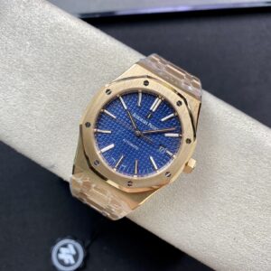AP AP Royal Oak 37mm 15450 RG  ZF Factory 1:1 Best Edition Blue Textured Dial on SS Bracelet SA3120 Super Clone - Best Replica Watches Store For Sale!