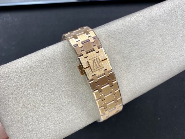 AP AP Royal Oak 37mm 15450 RG  ZF Factory 1:1 Best Edition Blue Textured Dial on SS Bracelet SA3120 Super Clone - Best Replica Watches Store For Sale!