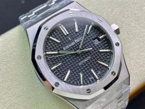 AP Royal Oak 37mm 15450 SS  ZF Factory 1:1 Best Edition Gray Textured Dial on SS Bracelet SA3120 Super Clone - Best Replica Watches Store For Sale!